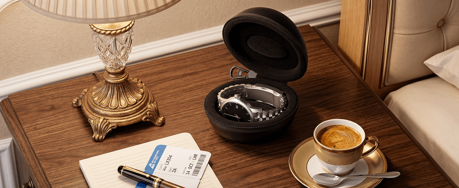 Single Watch Travel Case with Carabiner Clip