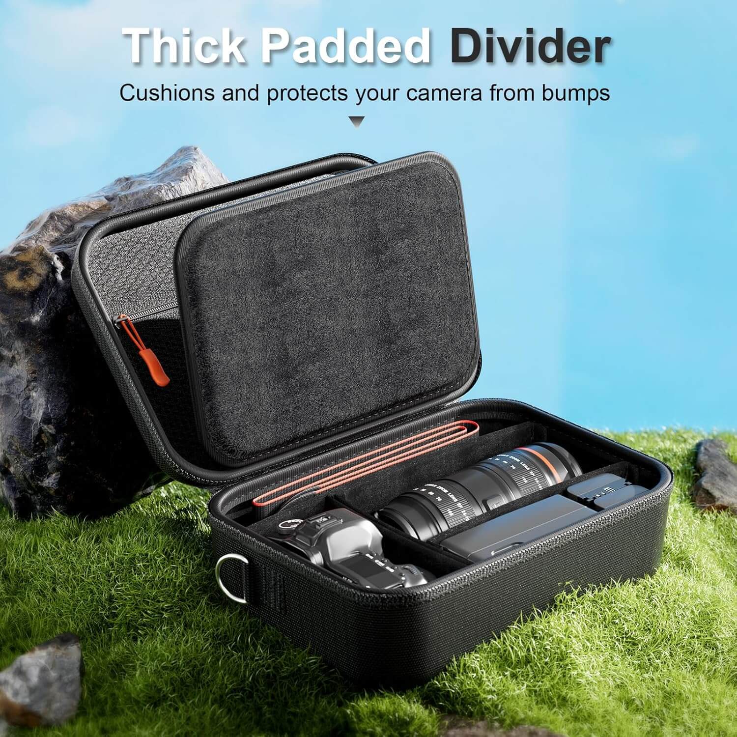 Hard Shell Camera Case for Canon Rebel T7/EOS R100/R50/DSLR/SLR/Nikon/Sony/Mirrorless Cameras