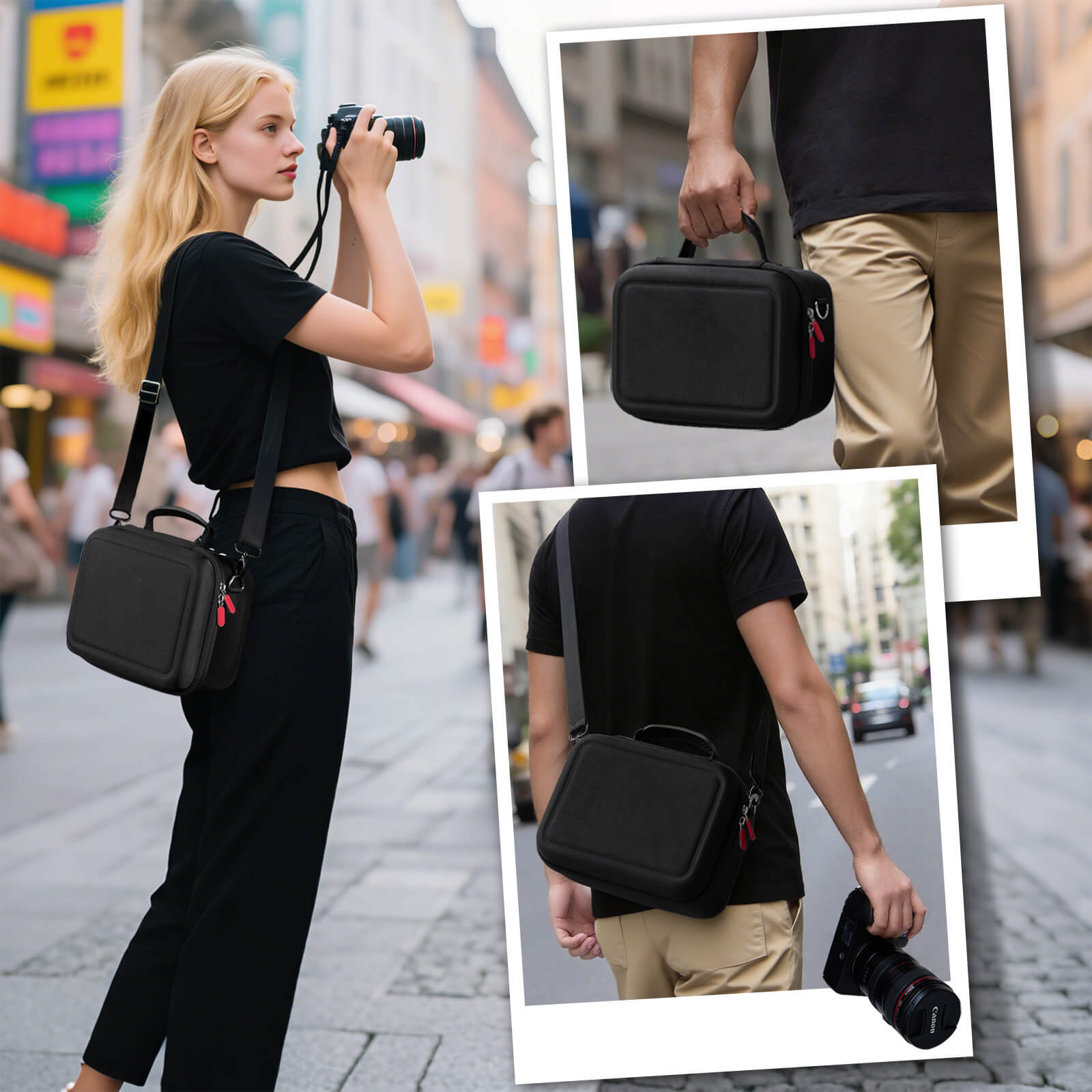 Hard Shell Camera Case for Canon Rebel T7/EOS R100/R50/DSLR/SLR/Nikon/Sony/Mirrorless Cameras