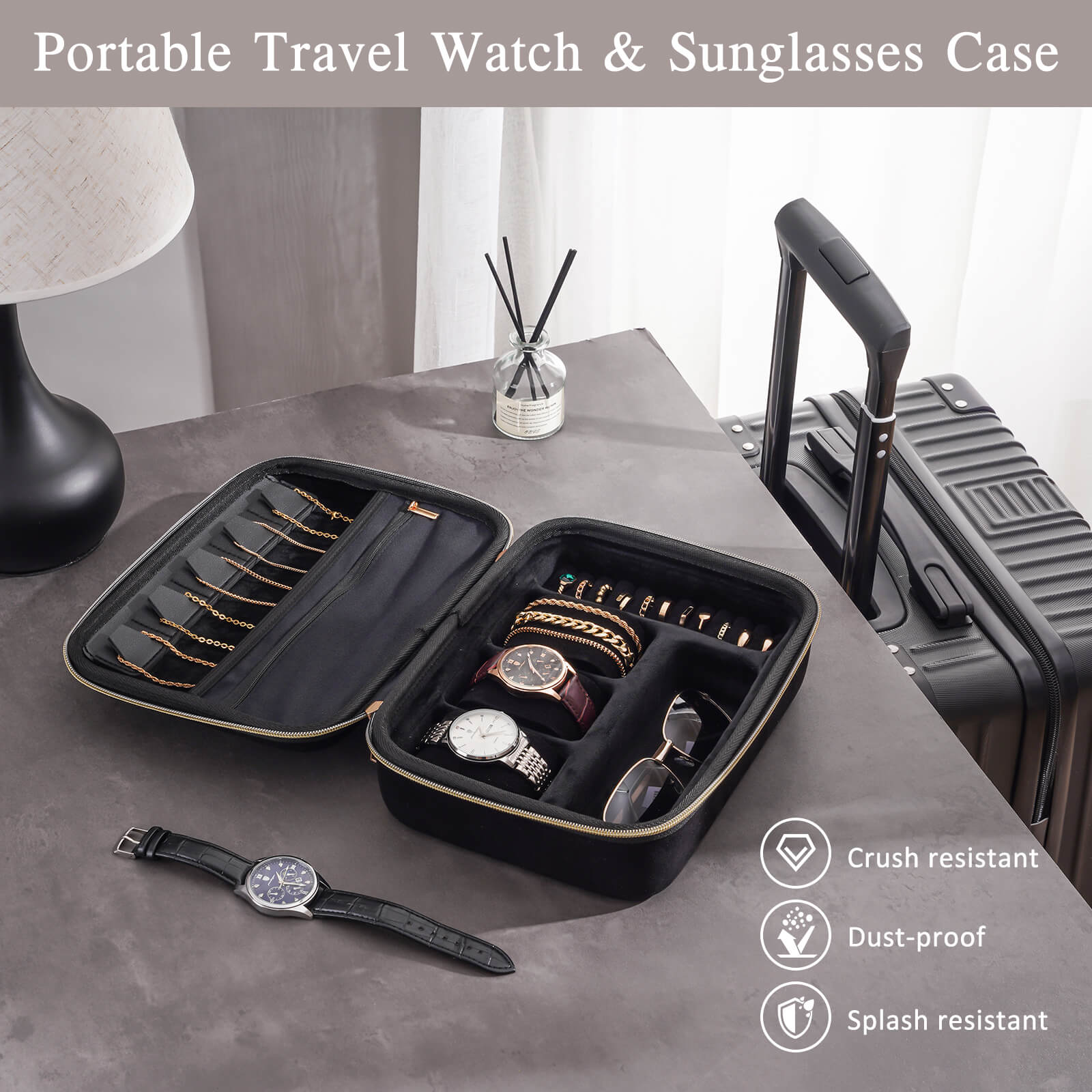 Travel Watch Accessories Carrying Box for sunglasses Necklaces Rings Bracelets