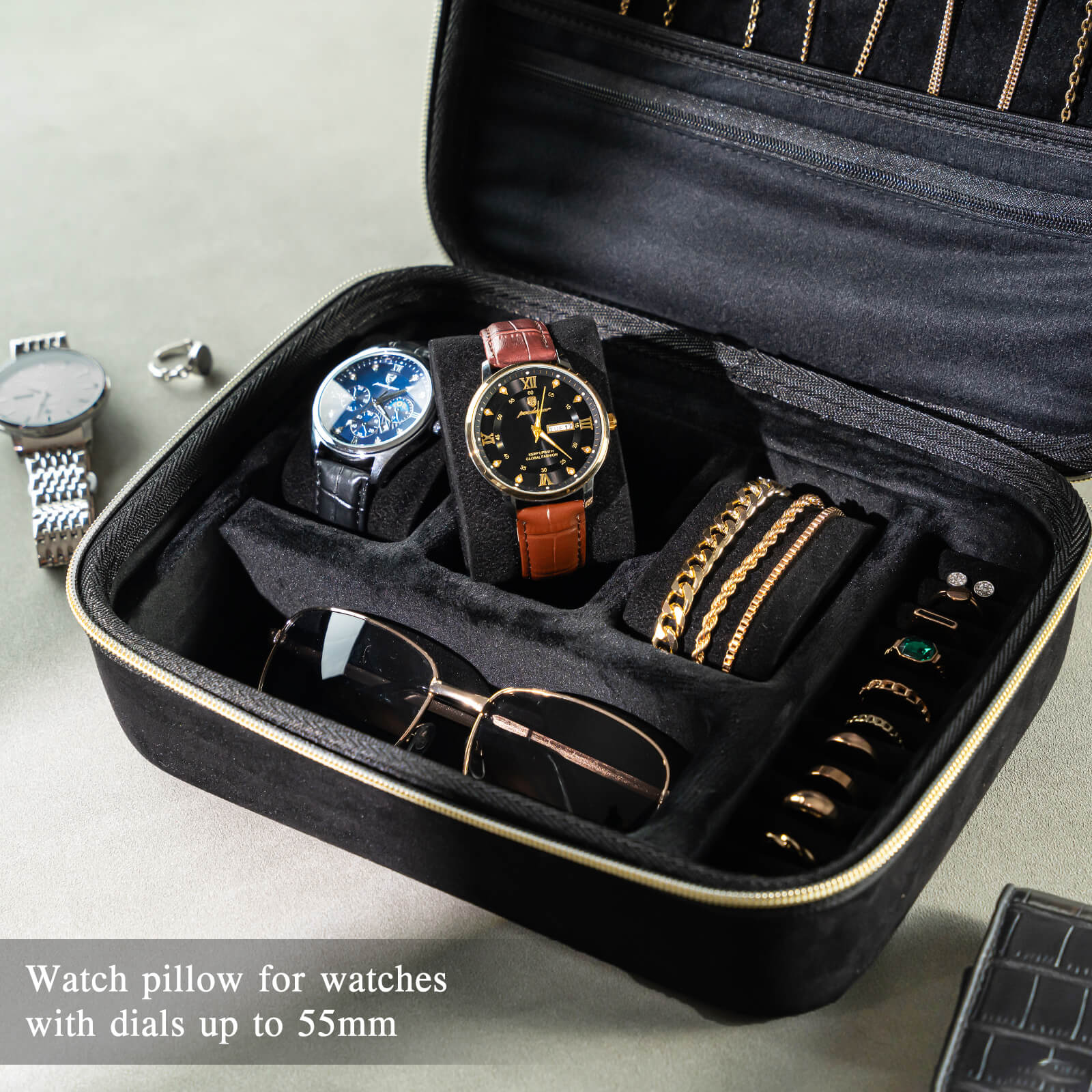 Travel Watch Accessories Carrying Box for sunglasses Necklaces Rings Bracelets