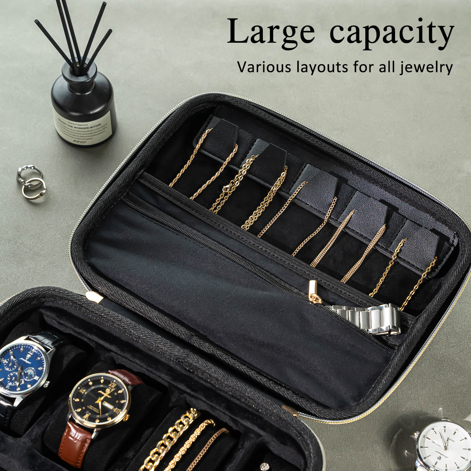 Travel Watch Accessories Carrying Box for sunglasses Necklaces Rings Bracelets