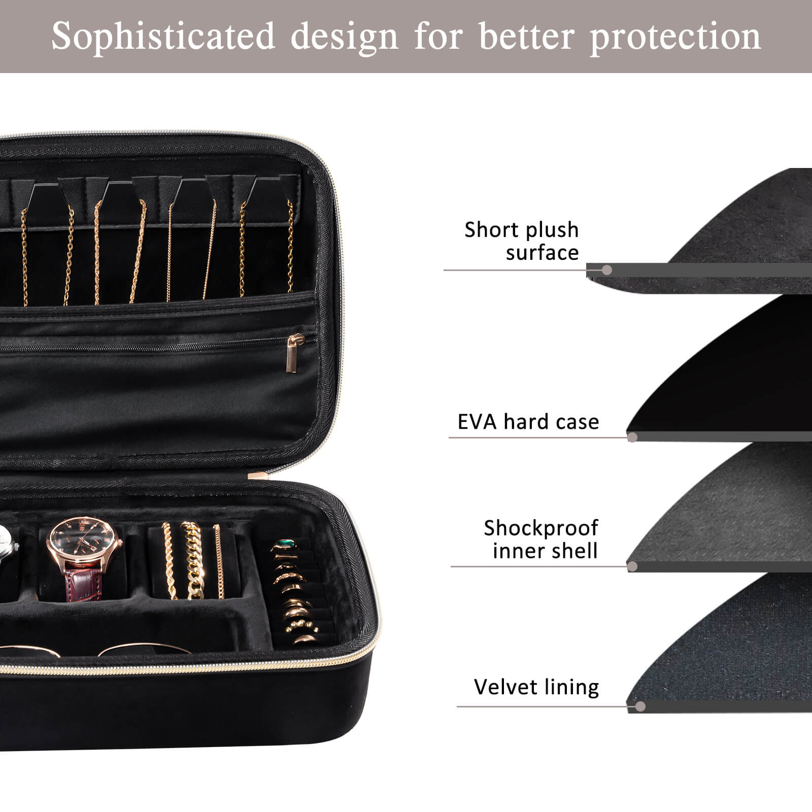 Travel Watch Accessories Carrying Box for sunglasses Necklaces Rings Bracelets