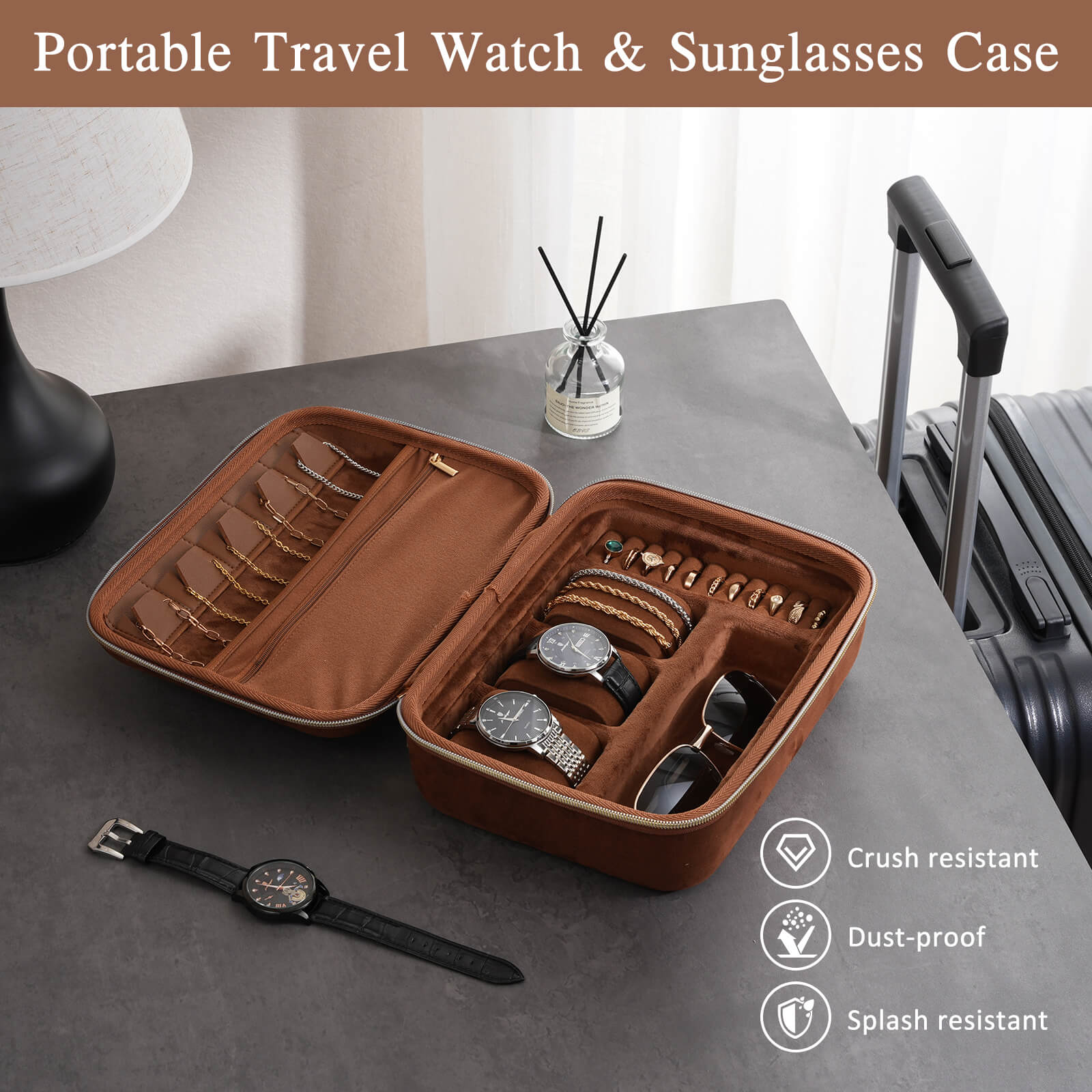 Travel Watch Accessories Carrying Box for sunglasses Necklaces Rings Bracelets