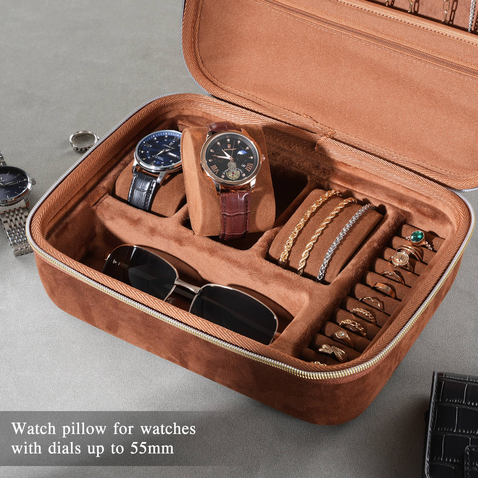 Travel Watch Accessories Carrying Box for sunglasses Necklaces Rings Bracelets