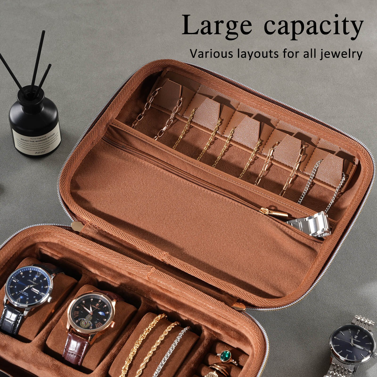 Travel Watch Accessories Carrying Box for sunglasses Necklaces Rings Bracelets