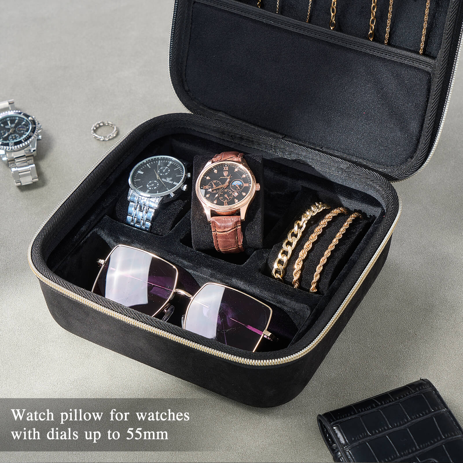 Travel Watch Accessories Carrying Box for sunglasses Necklaces Rings Bracelets