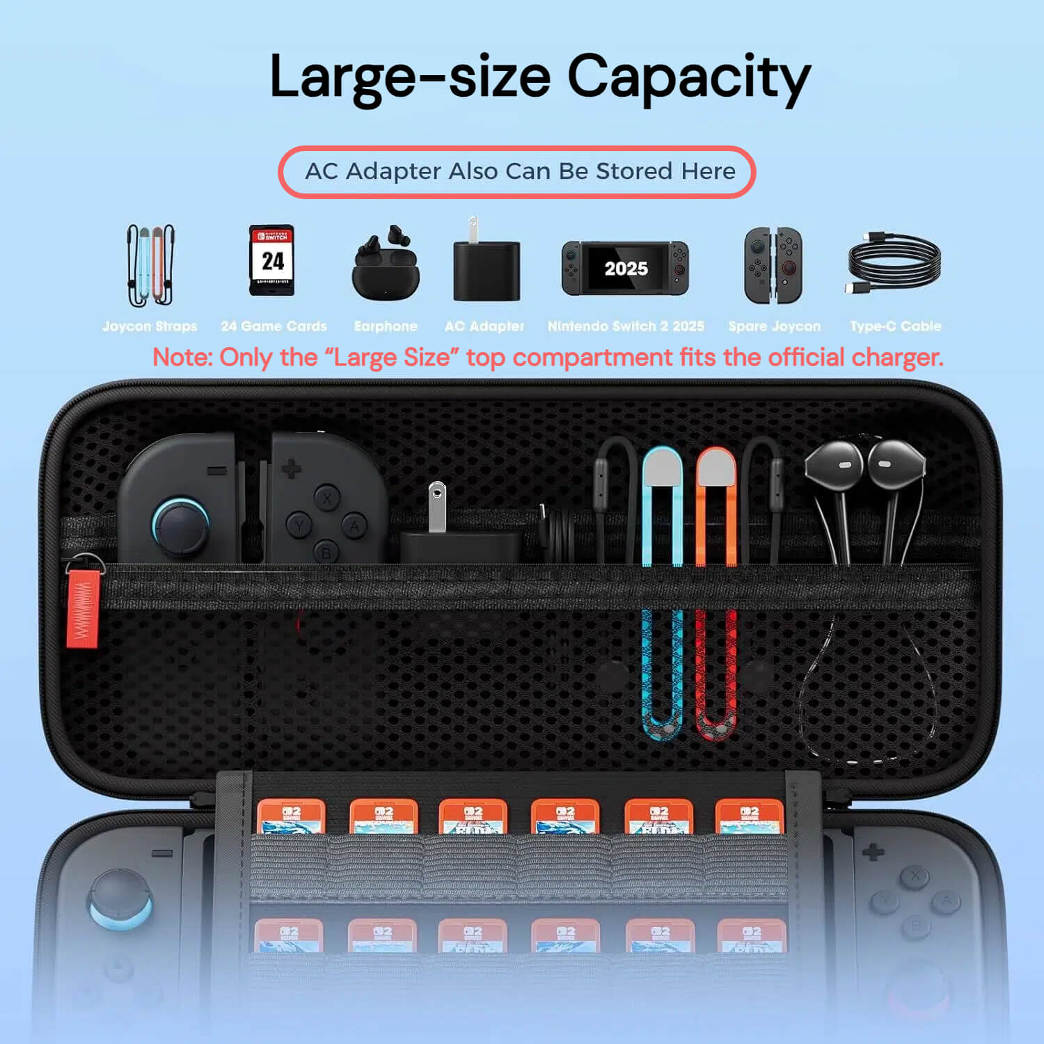 Carrying Case for Nintendo Switch 2 (2025) with 24 Game Card Slots