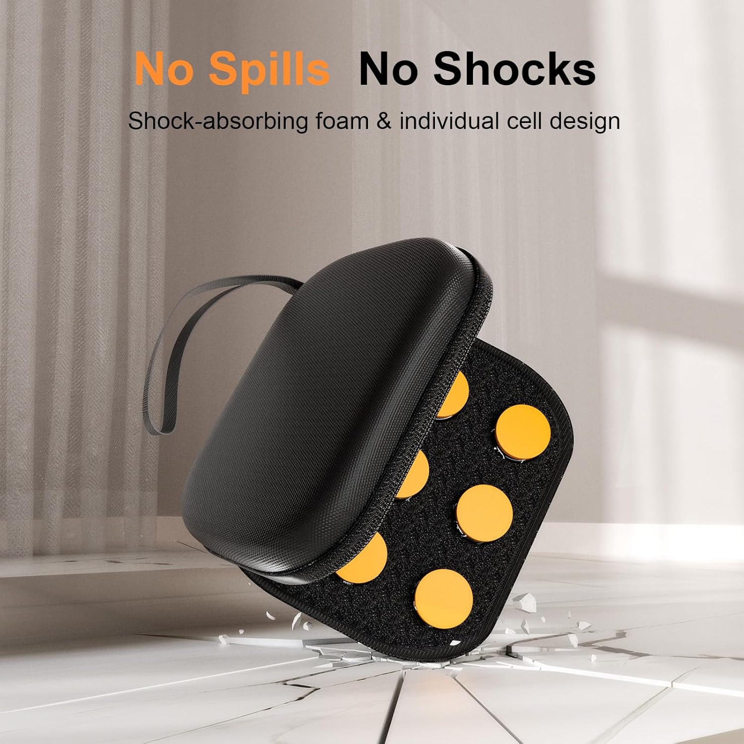 9 Slots Insulin Vial Holder for Fridge, Peptide Travel Storage Hard Carrying Case for Standard 10ml U-100 Vials Bottles, Diabetic Supplies Kits Organizer Container with Hand Strap