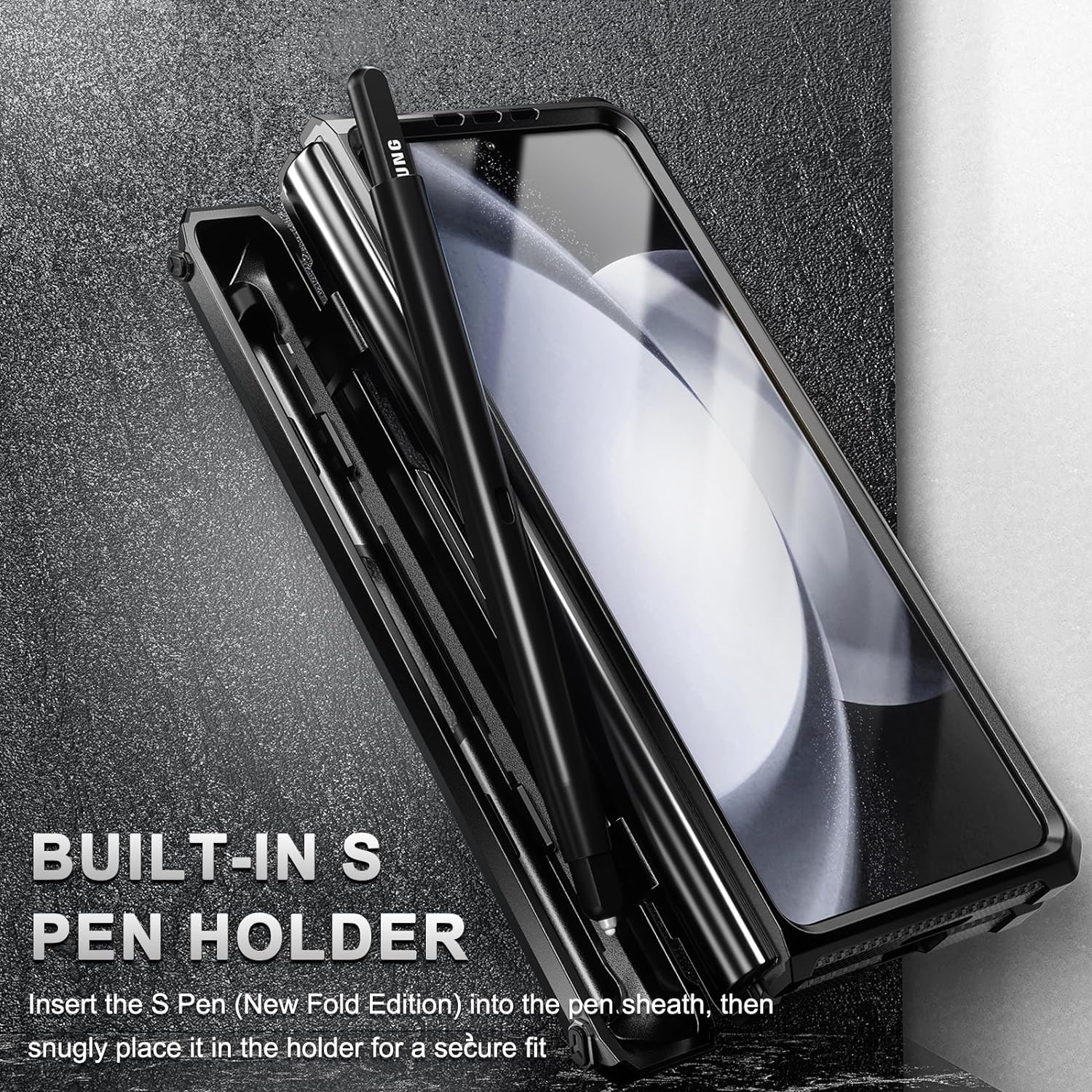 Galaxy Z Fold 5 5G Heavy Duty Shockproof Case with Built-in Screen Protector