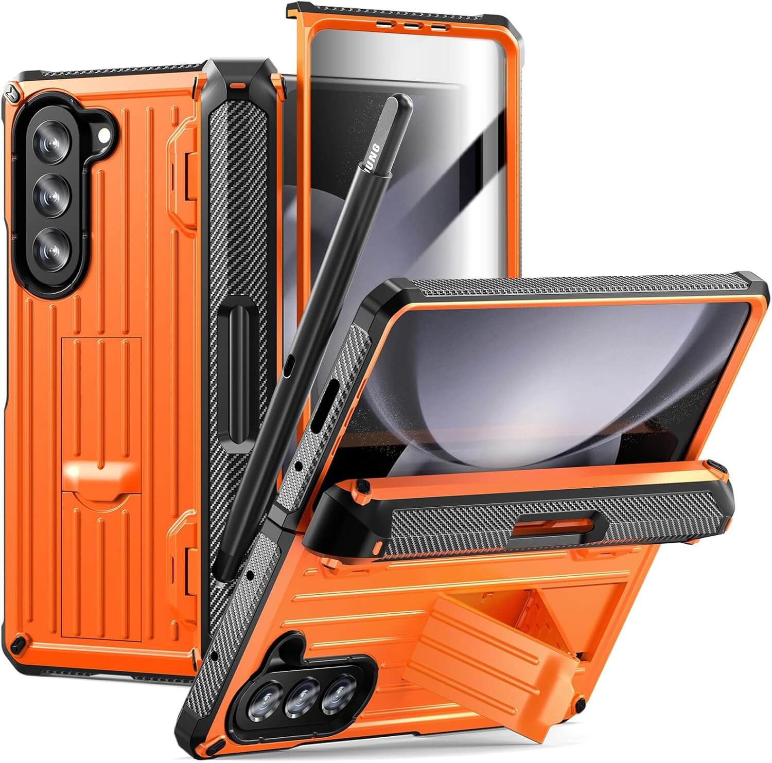 Galaxy Z Fold 5 5G Heavy Duty Shockproof Case with Built-in Screen Protector