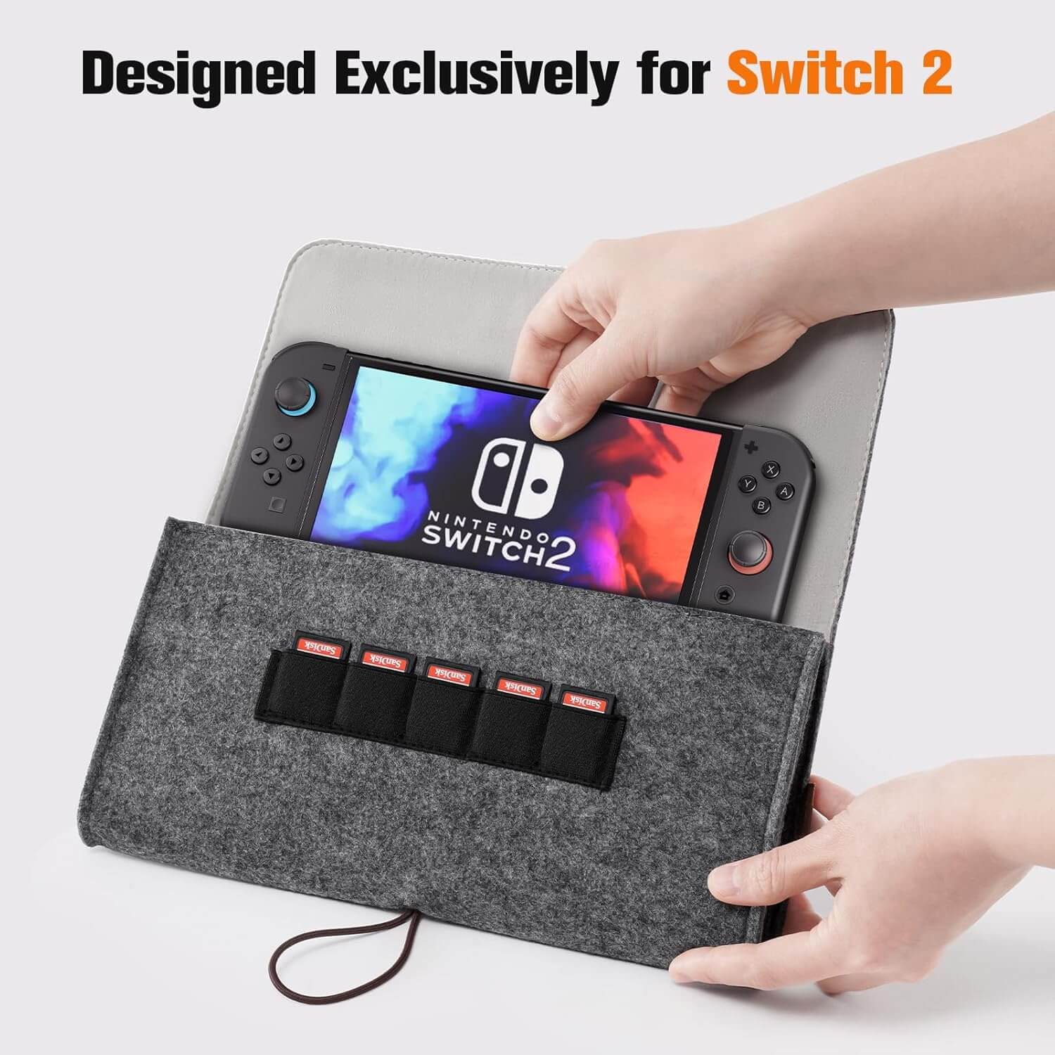 ProCase Ultra Slim Felt Pouch for Nintendo Switch 2 Black