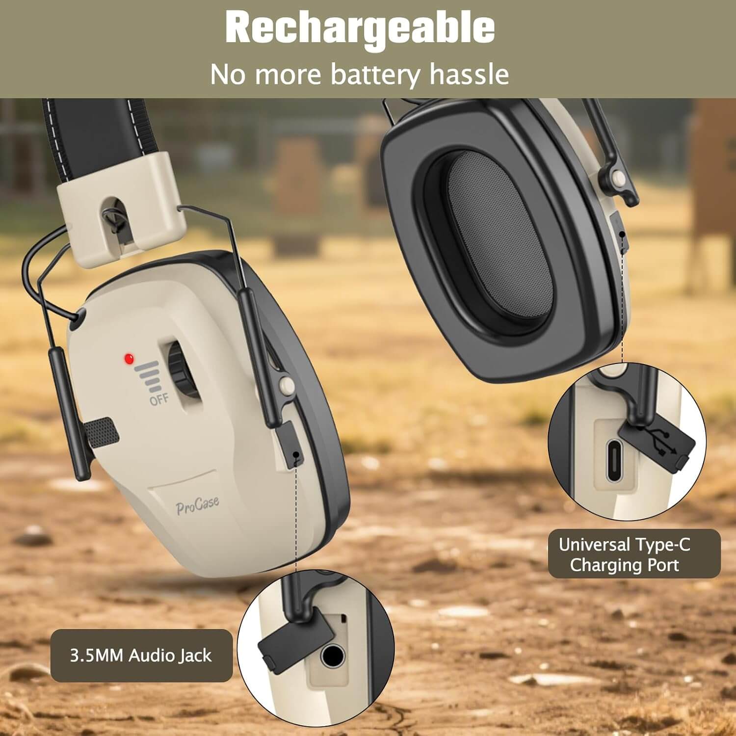ProCase Electronic Shooting Ear Protection