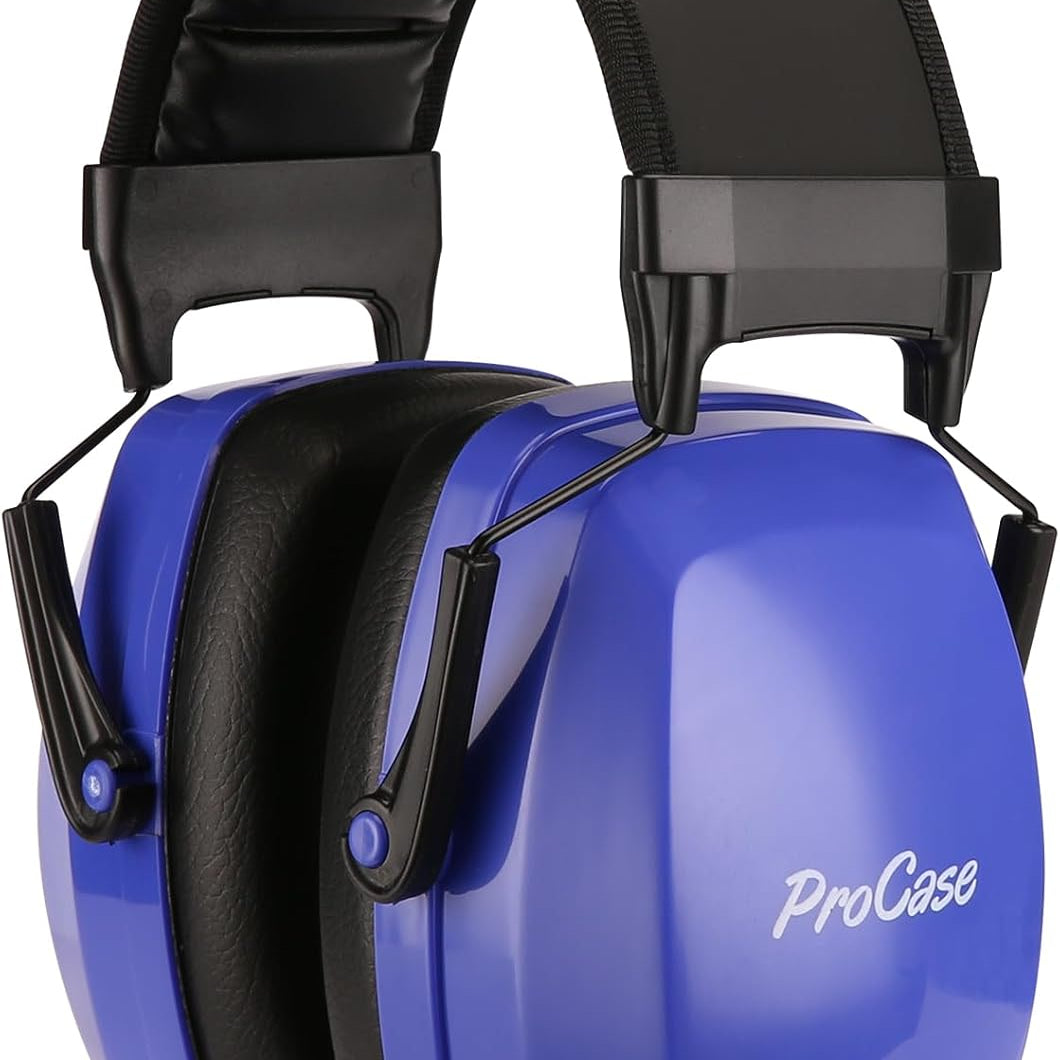 Noise Cancelling Ear Muffs SNR 33dB, Ear Hearing Protection Headphones for Adults, Sound Proof Ear Defenders for Work, Mowing, Shooters Shooting Gun Range, Construction, blue