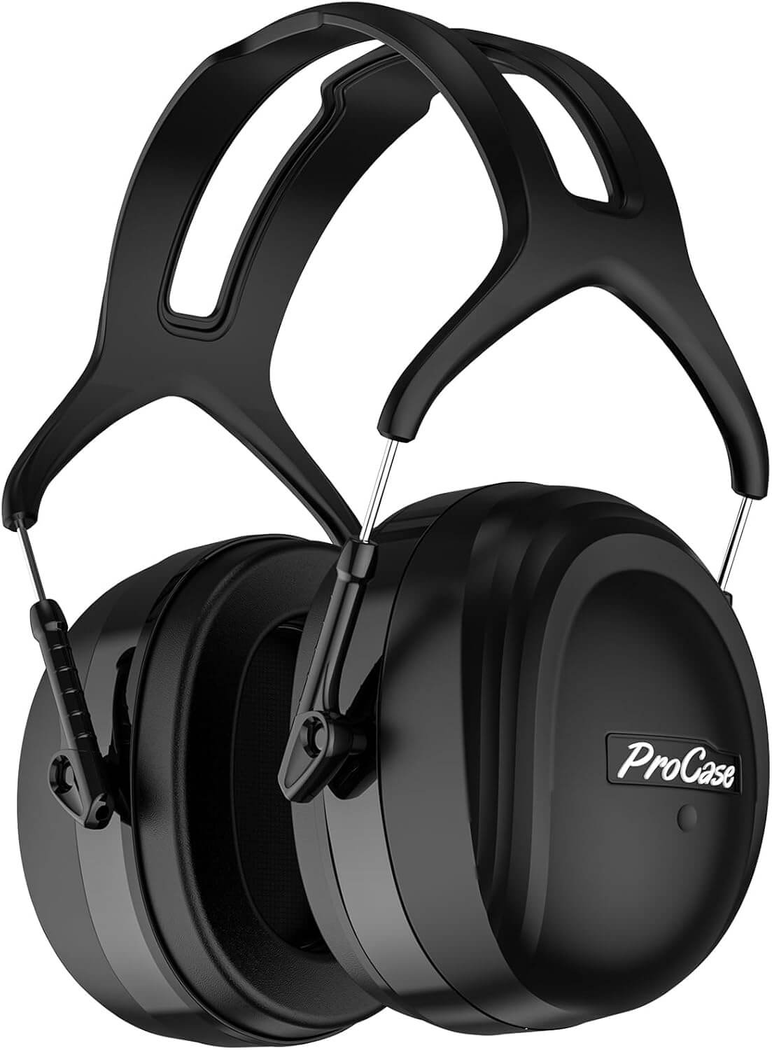 Black ProCase ear protection headphones on a white background