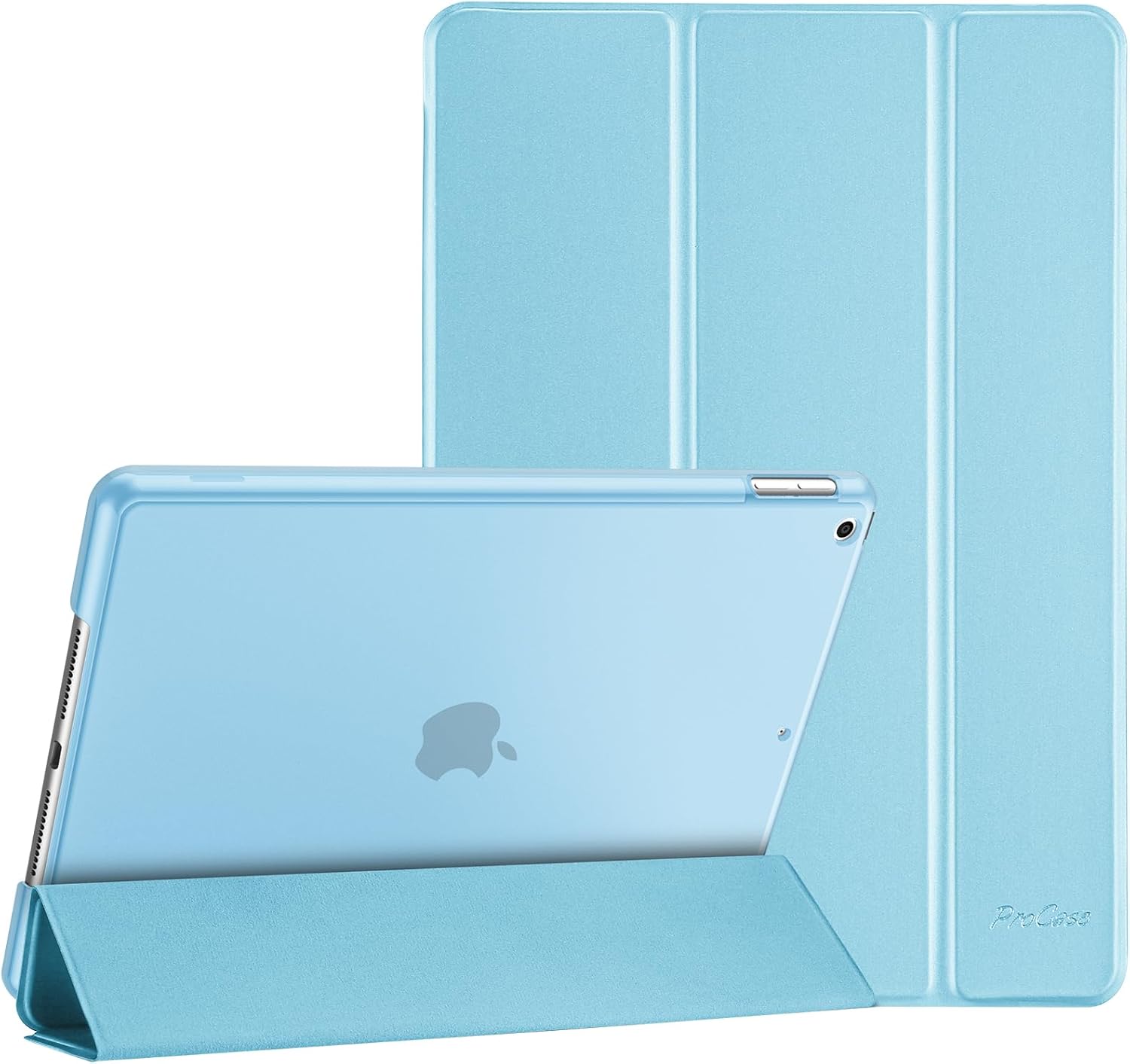 iPad 9th/ 8th/ 7th Generation Case 10.2 Inch (2021/2020/2019 Release), 10.2 iPad Case 9th/ 8th/ 7th Gen Cover, Slim Smart Cover with Translucent Hard Shell Back lightblue