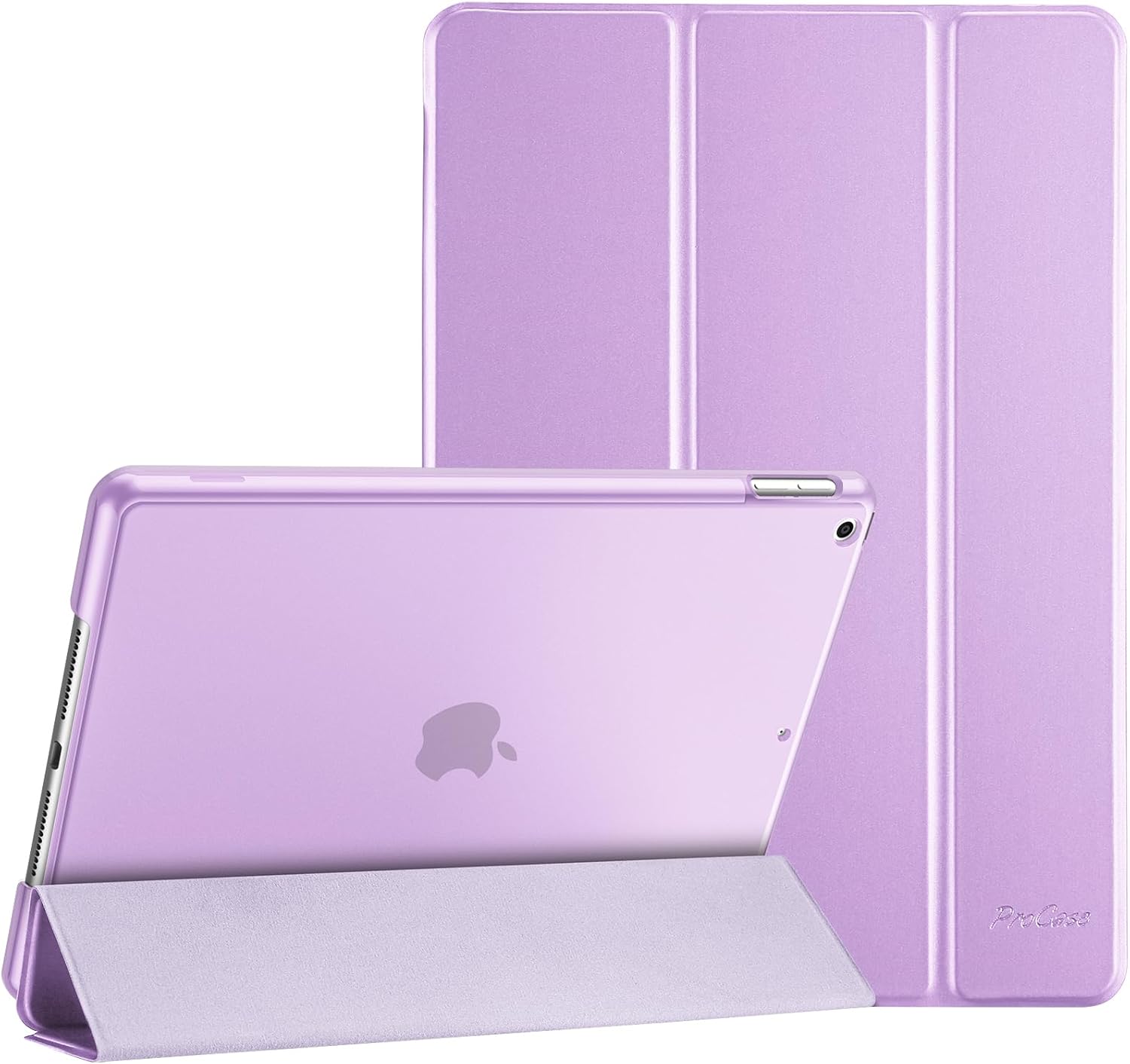  iPad 9th/ 8th/ 7th Generation Case 10.2 Inch (2021/2020/2019 Release), 10.2 iPad Case 9th/ 8th/ 7th Gen Cover, Slim Smart Cover with Translucent Hard Shell Back Purple