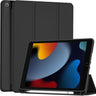 iPad 9th 8th 7th Generation 10.2" (2021/2020/2019 Release), Soft TPU Back Cover with Pencil Holder, Shockproof Smart Slim Case, Auto Sleep/Wake