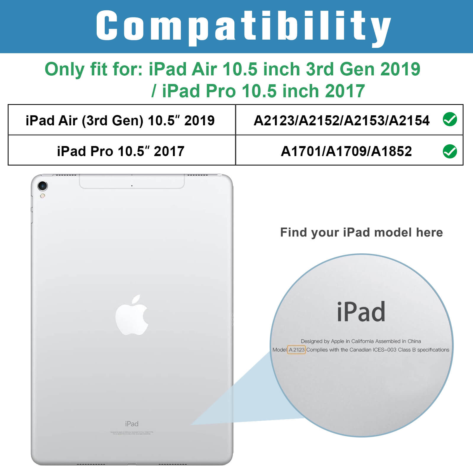 Smart Case for 10.5” iPad Air 3rd Generation 2019 / iPad Pro 2017