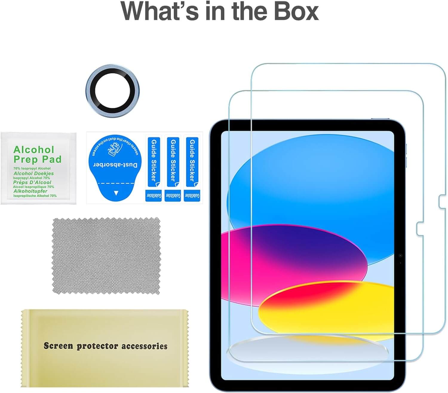 iPad A16 2025 11th/10th 2022 Generation (11-inch/10.9) Clear Tempered Glass Film Guard with 1 Camera Lens Protector