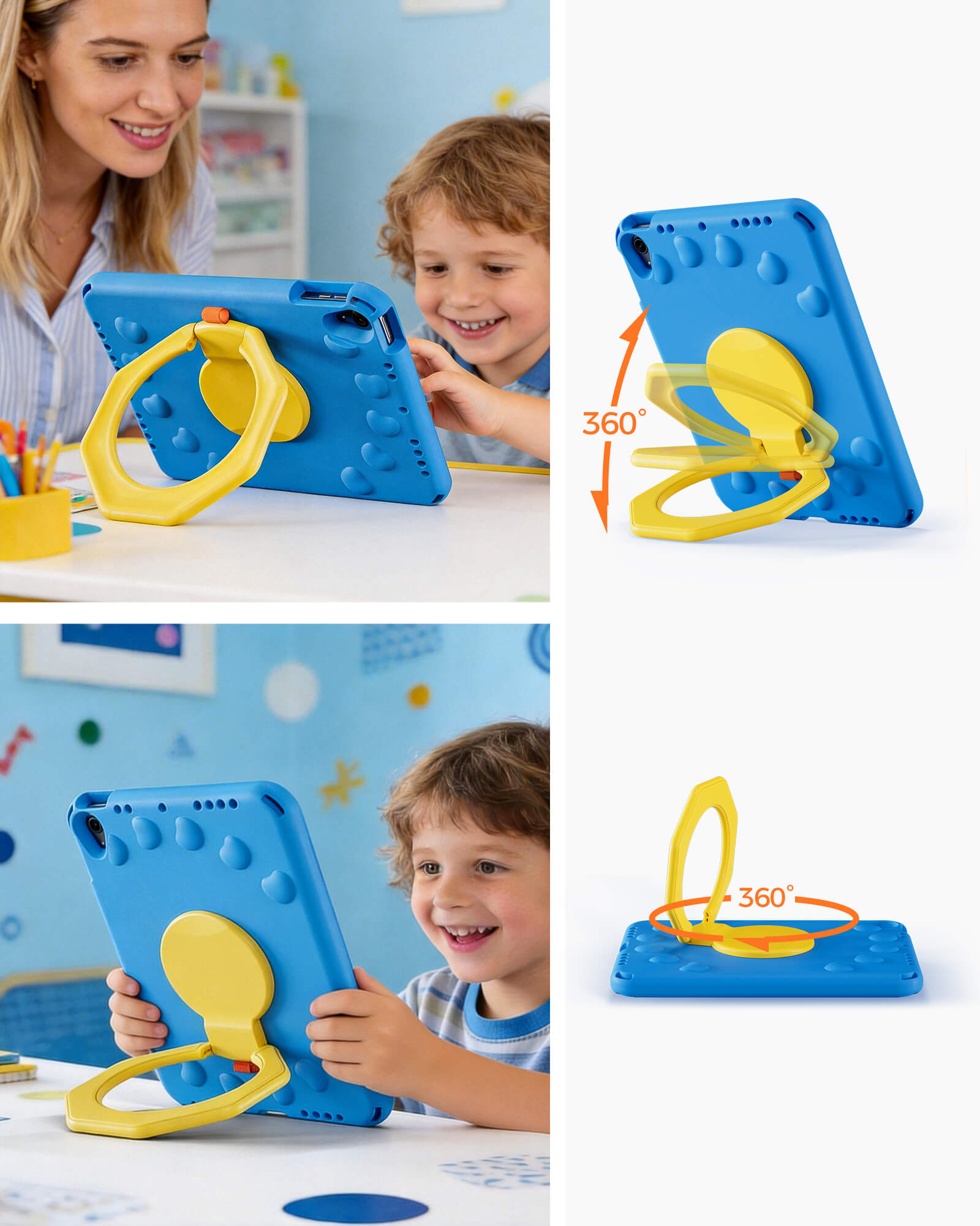 Shockproof Kids Case for iPad A16 11th Gen/iPad 10th Gen with pencil holder