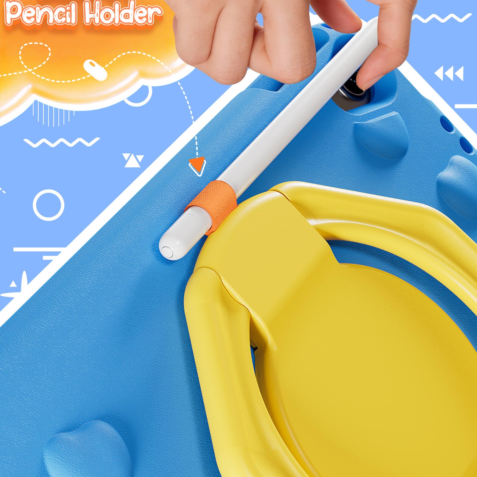 Shockproof Kids Case for iPad A16 11th Gen/iPad 10th Gen with pencil holder