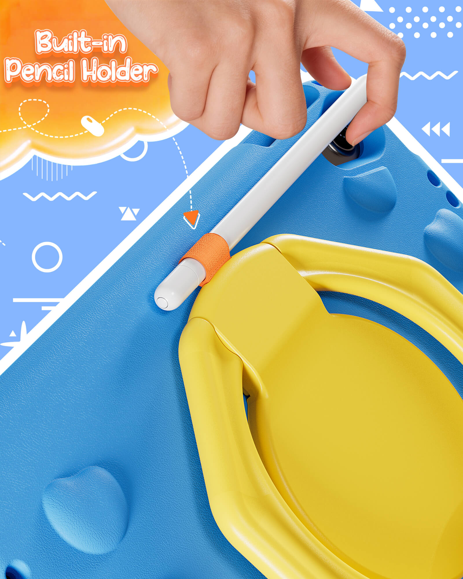 Shockproof Kids Case for iPad A16 11th Gen/iPad 10th Gen with pencil holder