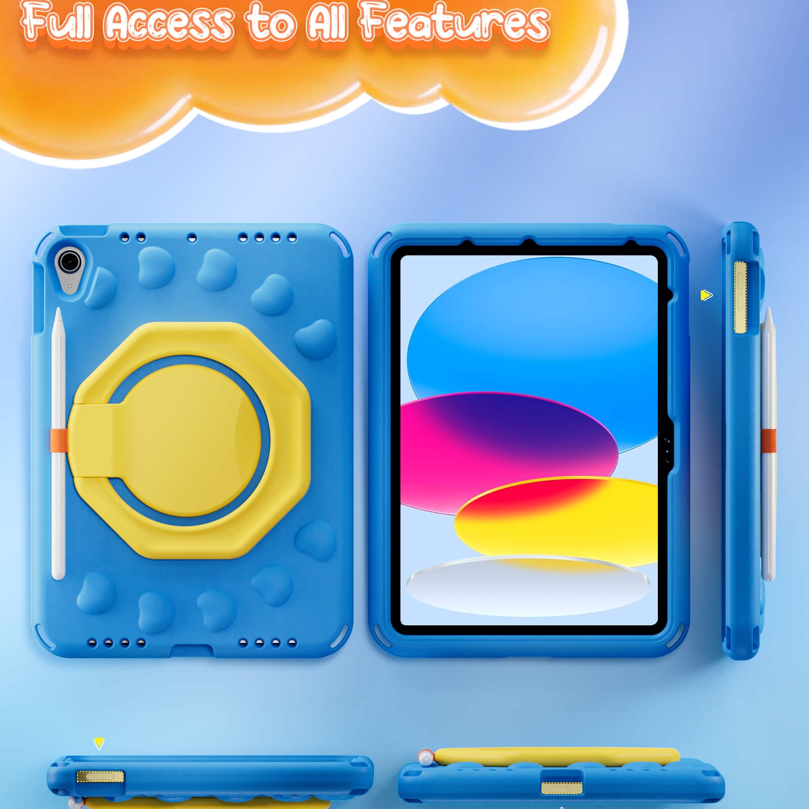 Shockproof Kids Case for iPad A16 11th Gen/iPad 10th Gen with pencil holder