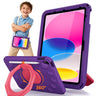 Shockproof Kids Case for iPad A16 11th Gen/iPad 10th Gen with pencil holder, purple