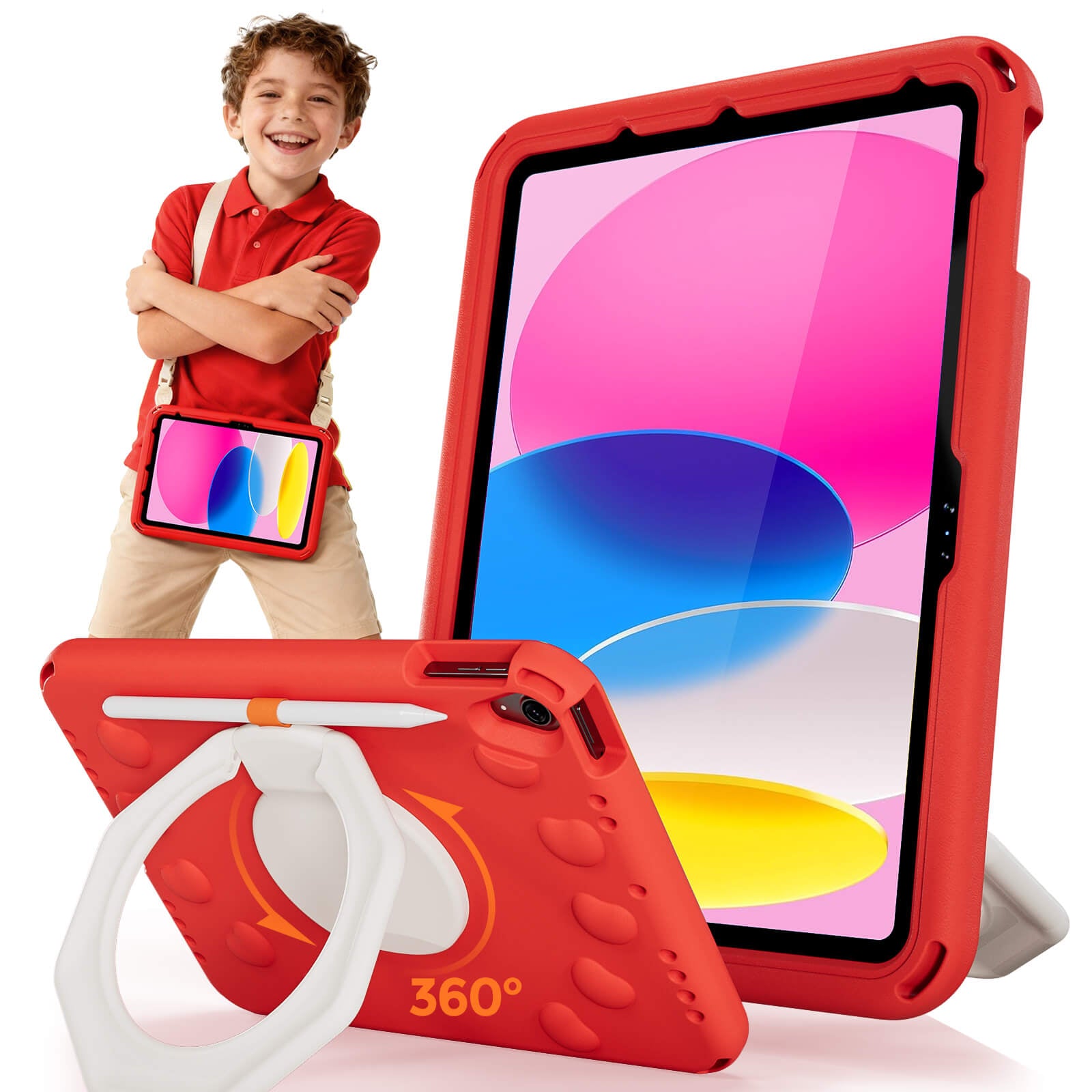 Shockproof Kids Case for iPad A16 11th Gen/iPad 10th Gen with pencil holder