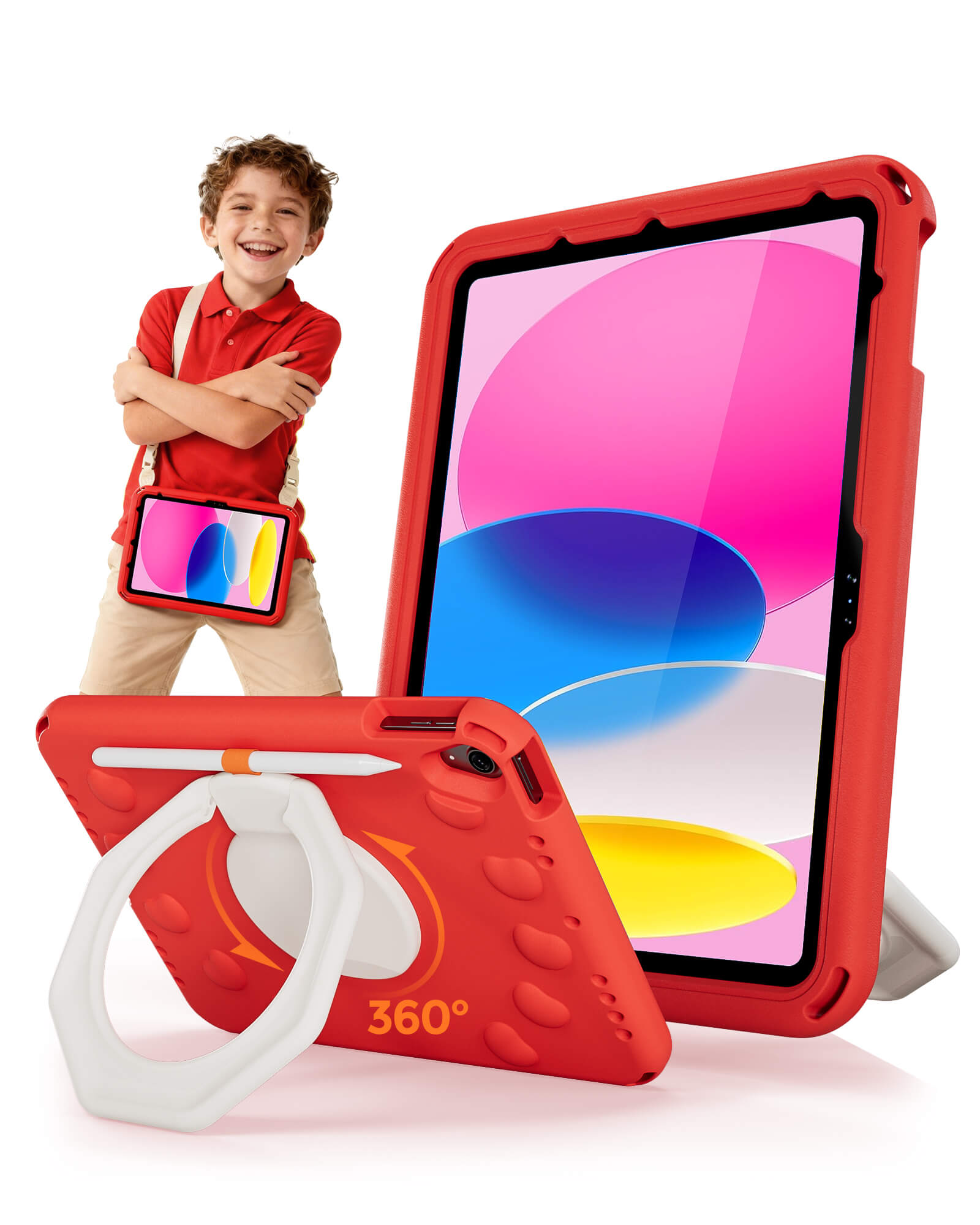 Shockproof Kids Case for iPad A16 11th Gen/iPad 10th Gen with pencil holder