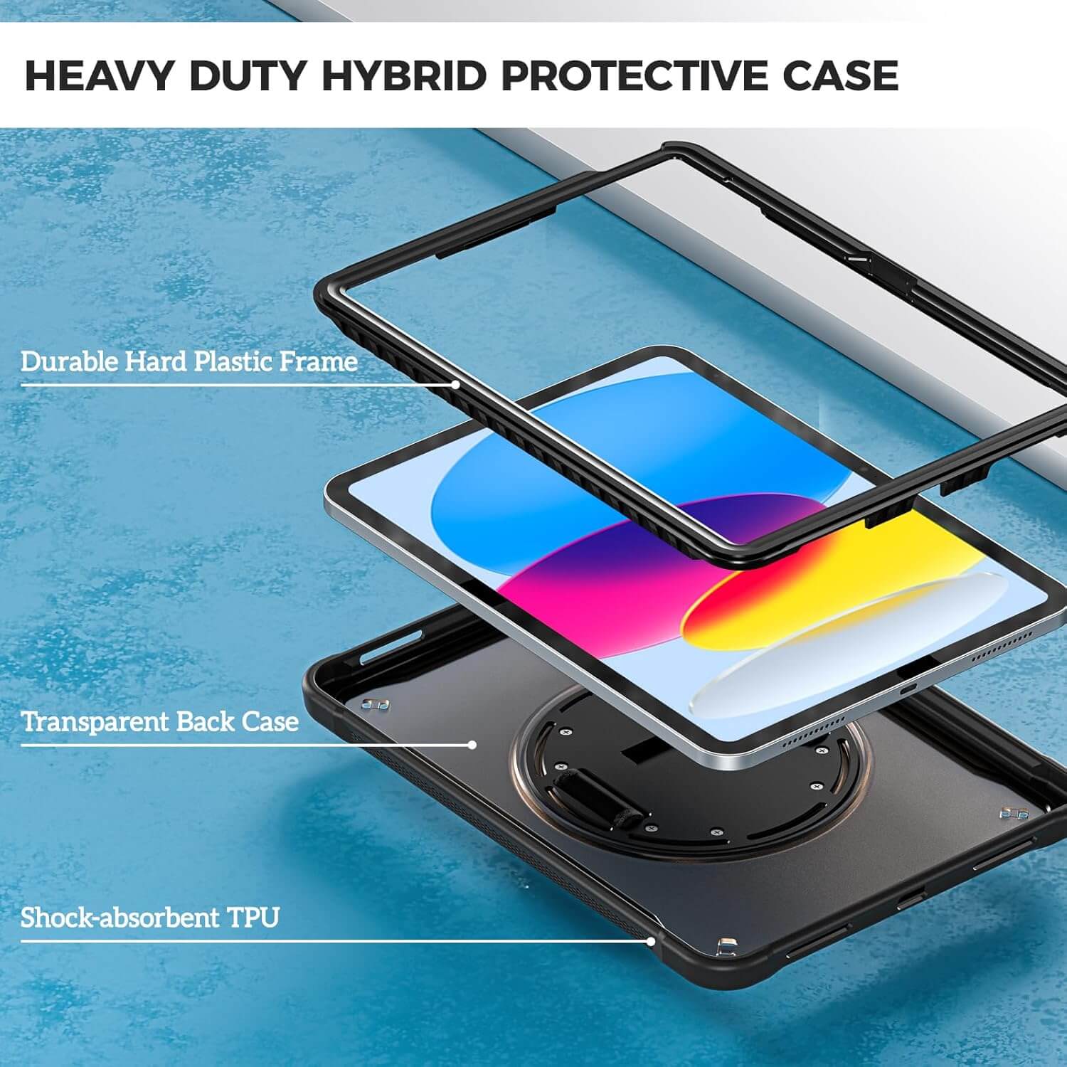 ProCase Shockproof Rugged Case for iPad(A16) 11th/10th Gen Black
