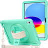  iPad 11th Generation A16 2025/iPad 10th Generation Case 10.9 Inch 2022, Heavy Duty Shockproof Rugged Cover with Hand Strap 360 Degree Rotatable Kickstand Protective for iPad 11/10, green