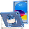  iPad 11th Generation A16 2025/iPad 10th Generation Case 10.9 Inch 2022, Heavy Duty Shockproof Rugged Cover with Hand Strap 360 Degree Rotatable Kickstand Protective for iPad 11/10, blue