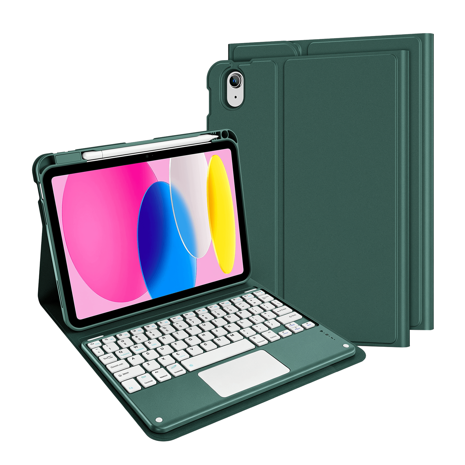 Touchpad Keyboard Case for iPad 11th (A16) / 10th Gen, Green