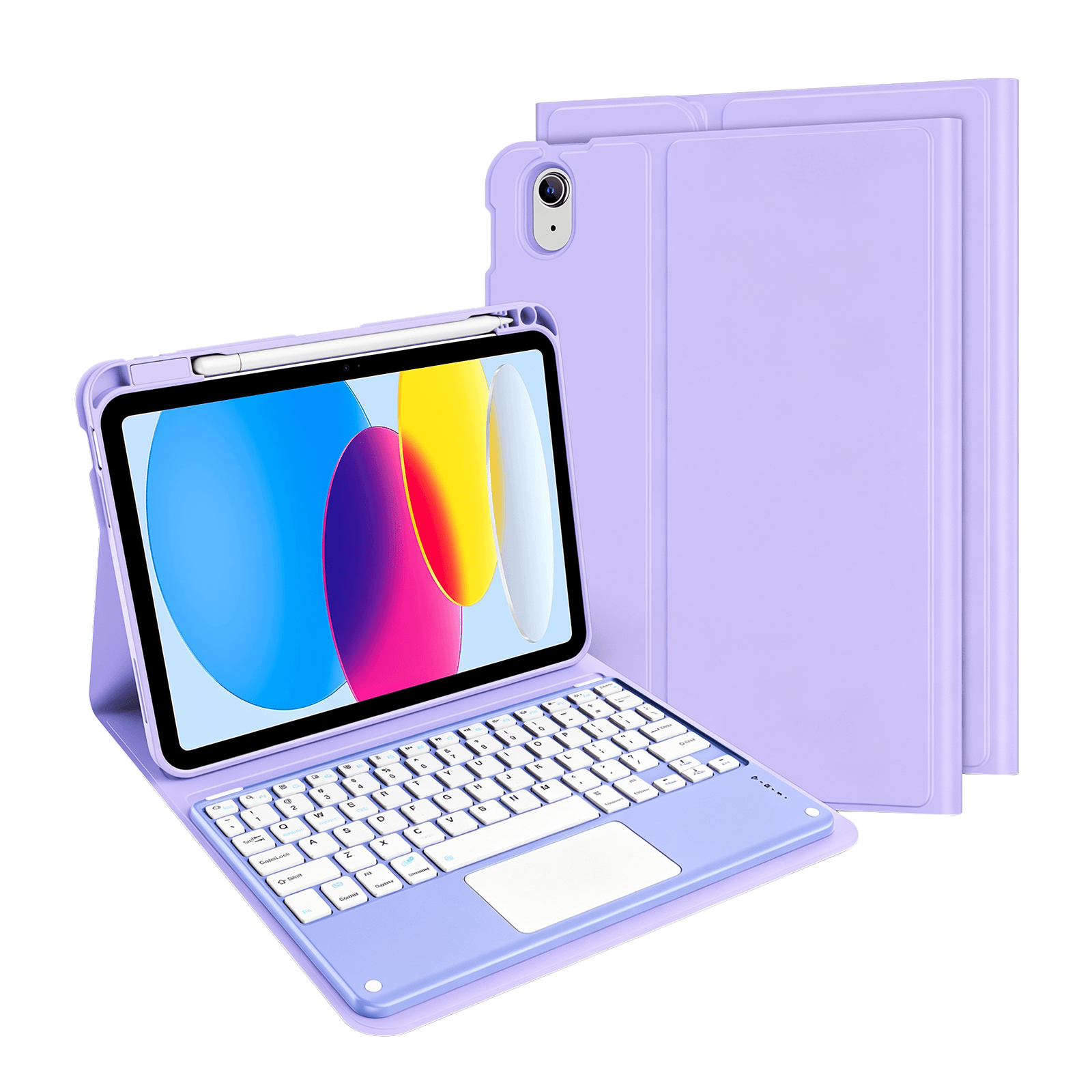 Touchpad Keyboard Case for iPad 11th (A16) / 10th Gen, Light Purple