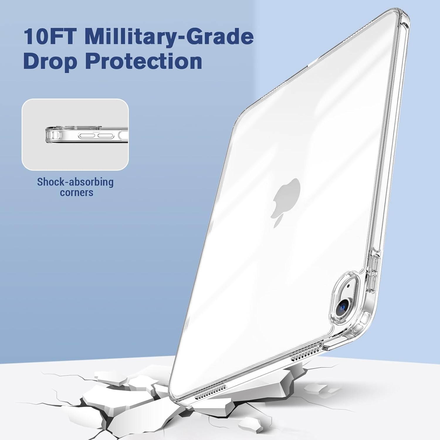 ProCase Slim Transparent Case for iPad(A16) 11th/10th Gen Clear