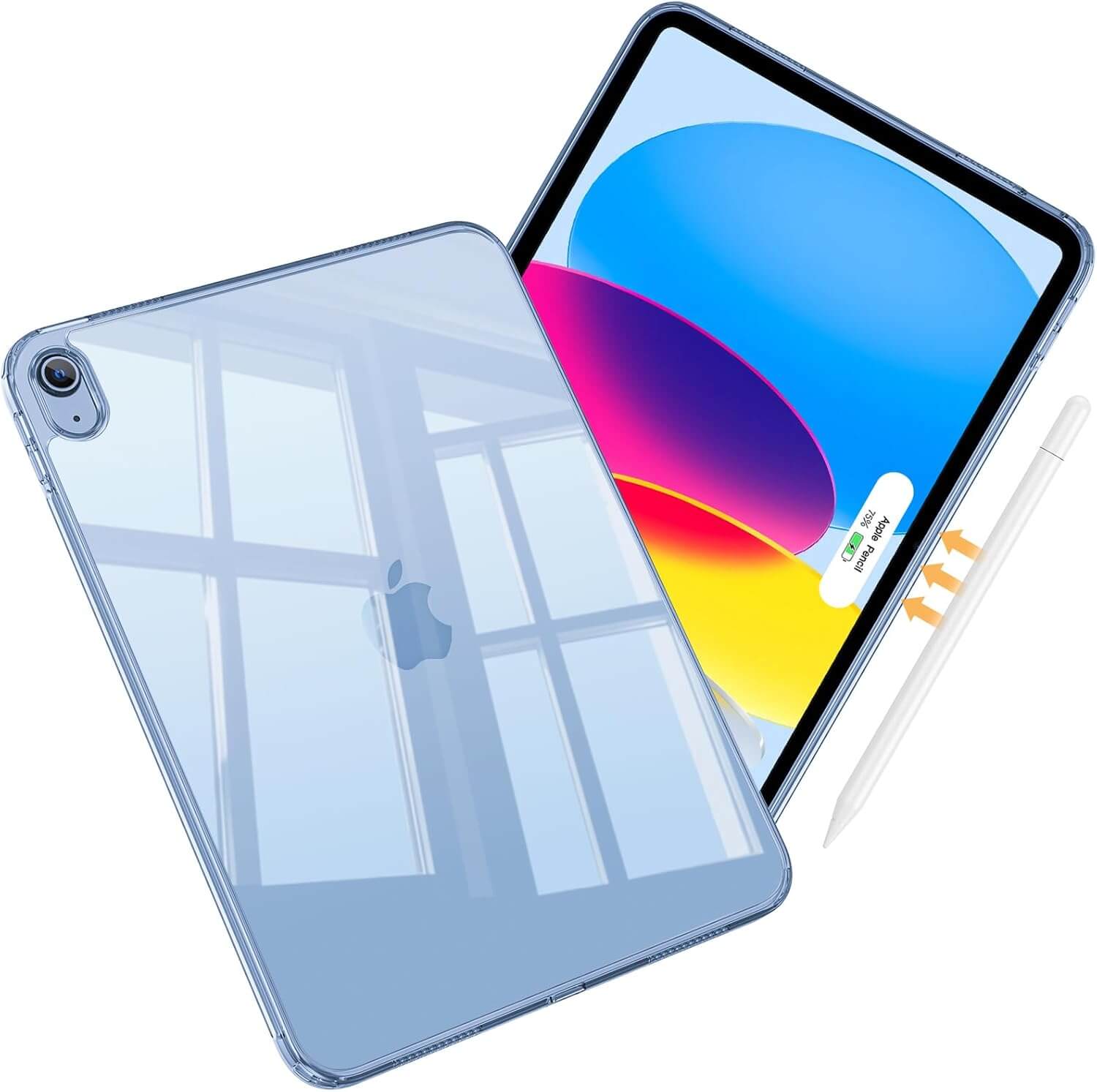 ProCase Slim Transparent Case for iPad(A16) 11th/10th Gen Clearblue