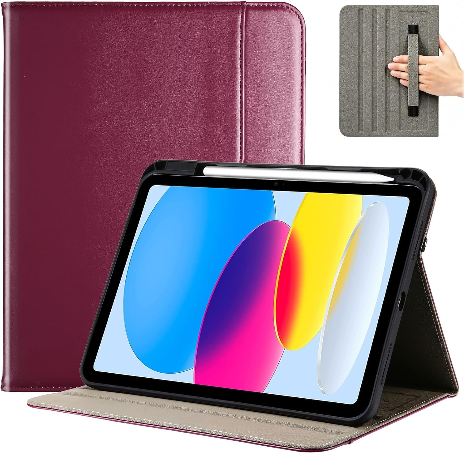 iPad 11th/10th 2022 PU Leather Case with Pencil Holder