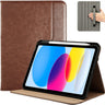 iPad 11th/10th 2022 PU Leather Case with Pencil Holder, brown