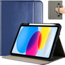 iPad 11th/10th 2022 PU Leather Case with Pencil Holder, navy