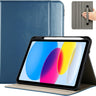 iPad 11th/10th 2022 PU Leather Case with Pencil Holder, navy
