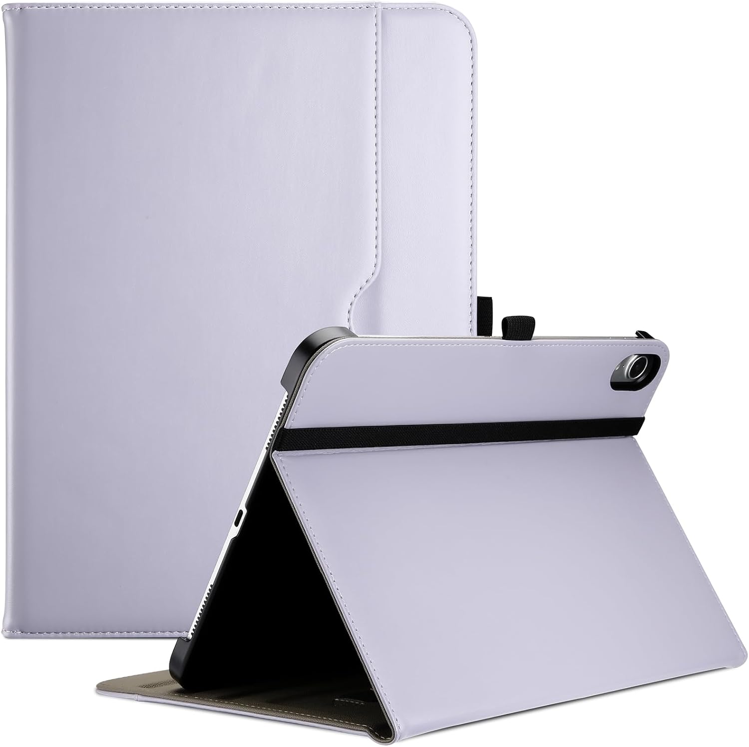 iPad A16 11th Generation 11 Inch 2025/iPad 10th Generation Case 10.9 Inch 2022, iPad 11/10 PU Leather Case Business Stand Cover Smart Folio with Hand Strap Front Pocket Pen Loop, purple