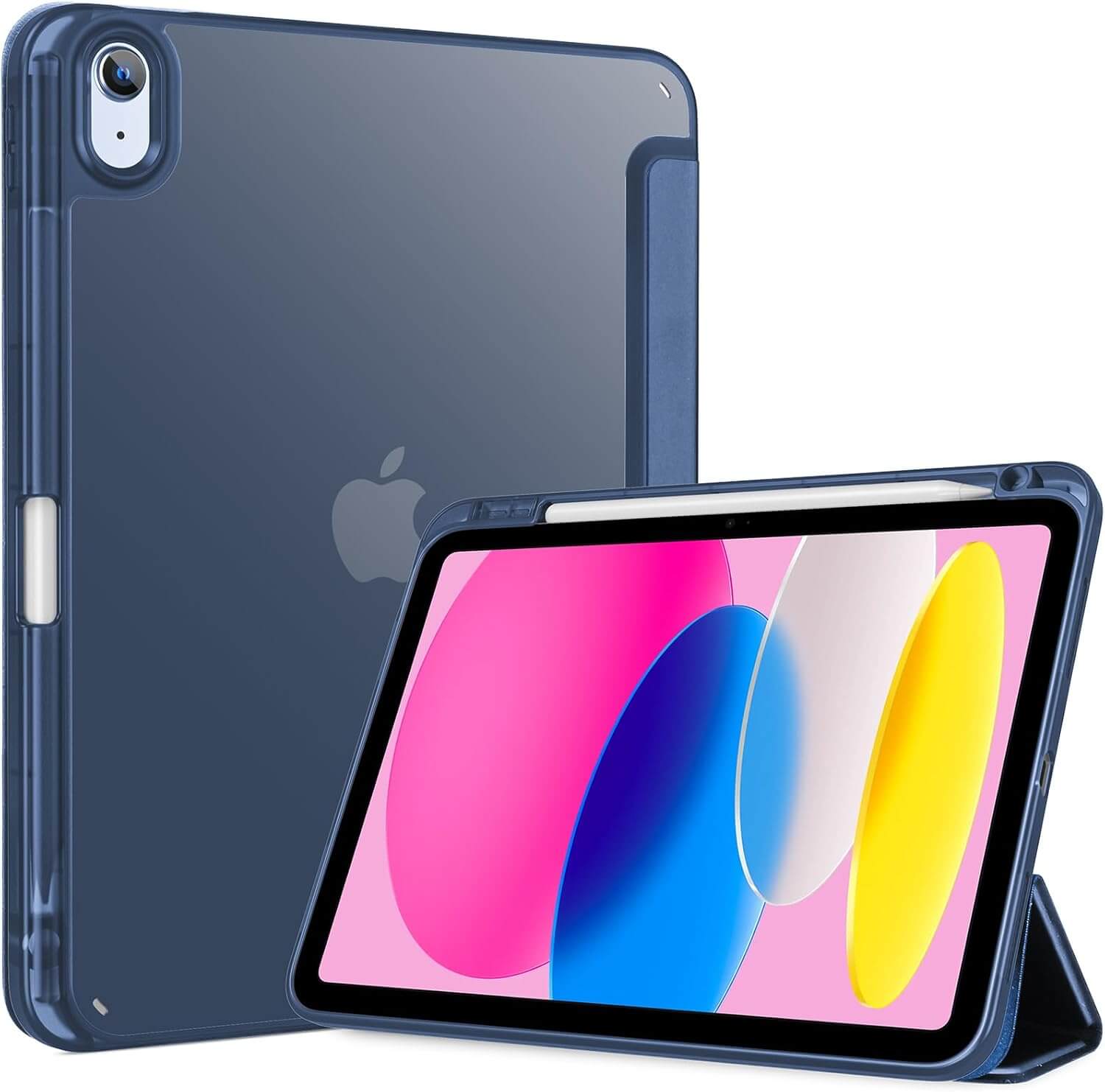 iPad (A16) 11th 2025/ 10th Hybrid dark blue Case with Pencil Holder 