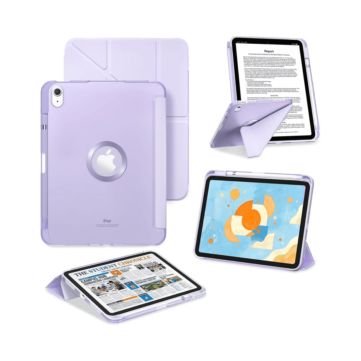 ProCase for iPad A16 11th/10th Gen Smart Case with Pencil Holder -Purple