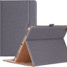iPad 9.7 Inch iPad 6th/5th Generation Case 2018 2017/iPad Air 2/Air 1 Case, Premium Leather Folio Corner Protection Multi-Angle Viewing Stand Cover with Front Pocket Pen Loop, grey