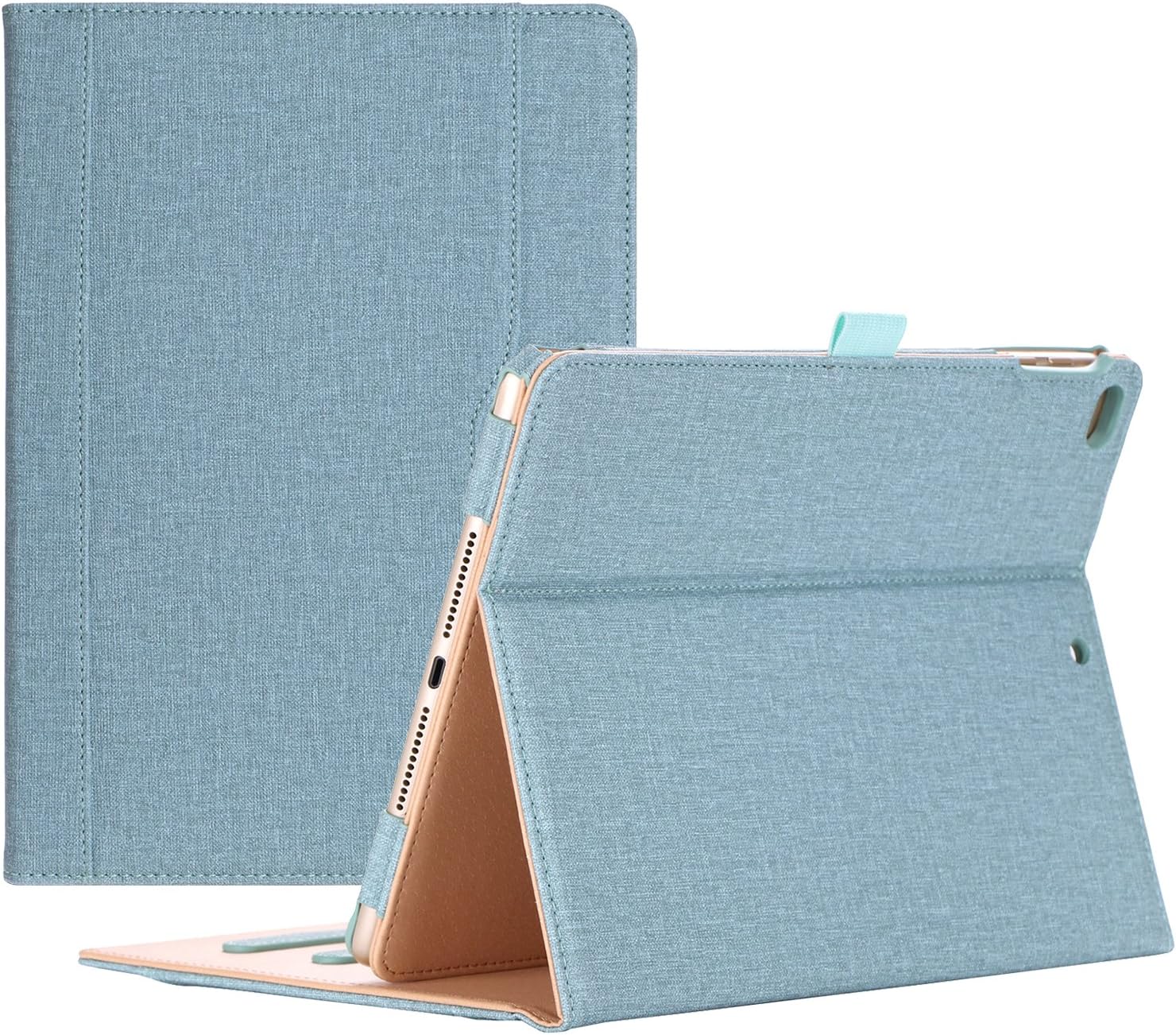 iPad 9.7 Inch iPad 6th/5th Generation Case 2018 2017/iPad Air 2/Air 1 Case, Premium Leather Folio Corner Protection Multi-Angle Viewing Stand Cover with Front Pocket Pen Loop