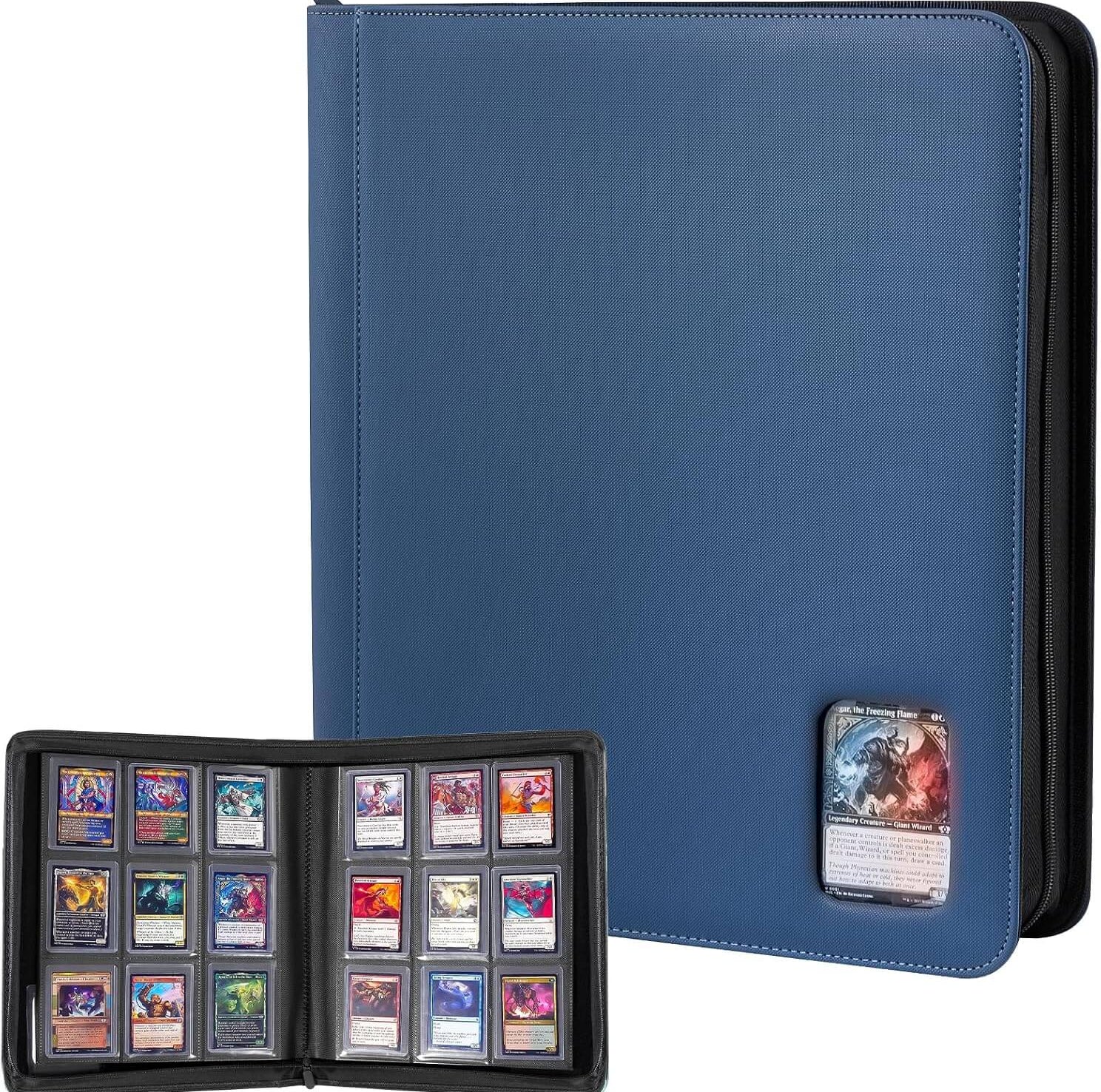 ProCase top loader binder, 9 pocket holds 216 toploaders, navy