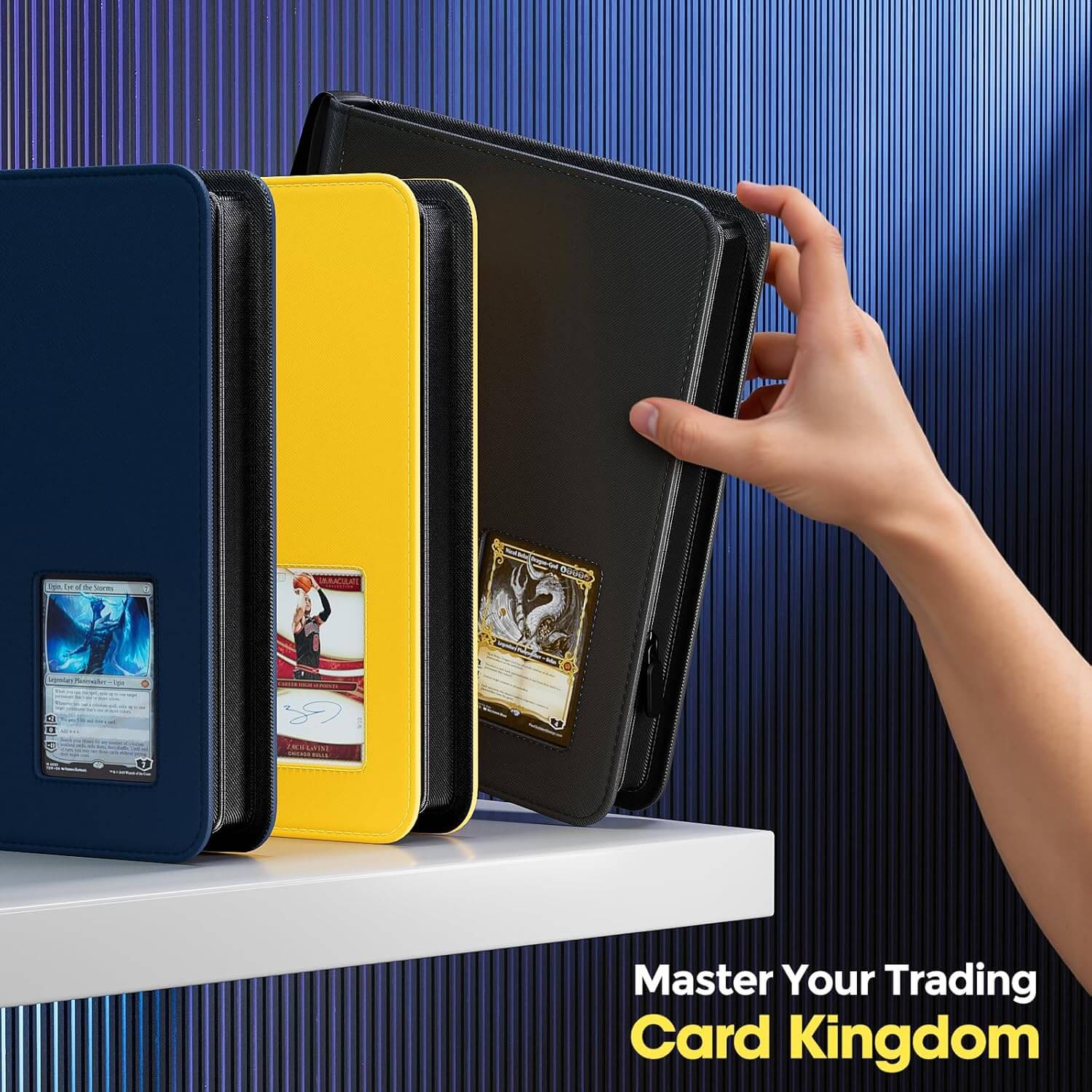 Trading Card Binder 4-Pocket Holds 144 Toploaders Black Trading Card Binder 4-Pocket Holds 144 Toploaders Black