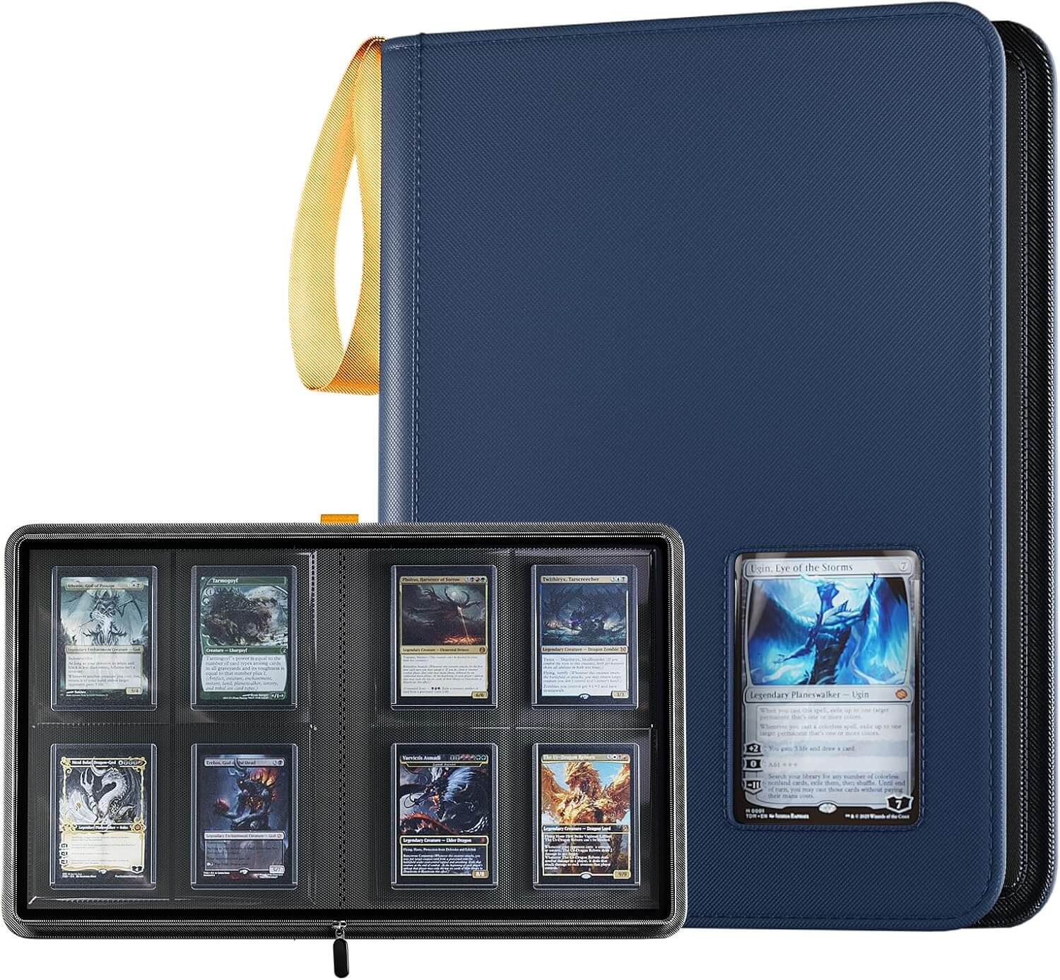 Trading Card Binder 4-Pocket Holds 144 Toploaders Black Trading Card Binder 4-Pocket Holds 144 Toploaders Black